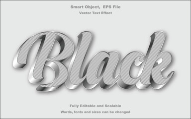 Black text effect elegant and powerful dark typography style.