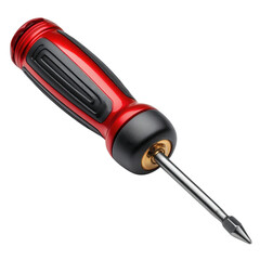 Red and black screwdriver isolated on transparent