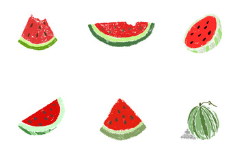 vector set of watermelon