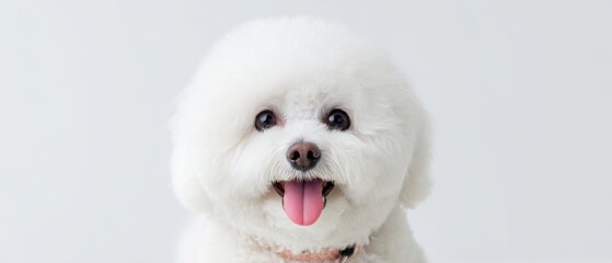 The happy fluffy dog with a joyful expression and playful demeanor