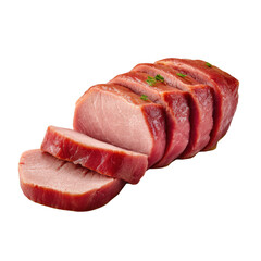 Sliced pork roast isolated on transparent background