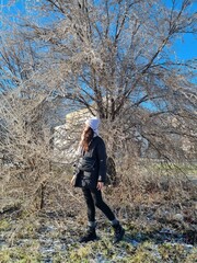 Naklejka premium hiking in the mountains