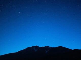 Starry Night Sky and Mountain Silhouette – Dark Nature View