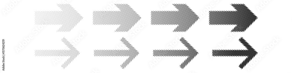 Poster halftone arrow vector, providing a stylish directional indicator with a modern dot pattern. perfect 