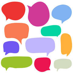 laughing speech bubble sound effect different shapes collection. Cute speech balloon text lettering set illustration	