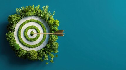 Green target with an arrow, symbolizing sustainability and environmental goals.