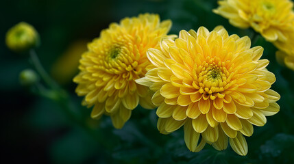yellow chrysanthemum flowers 
