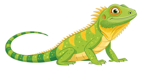 Fototapeta premium Adorable Green & Yellow Iguana