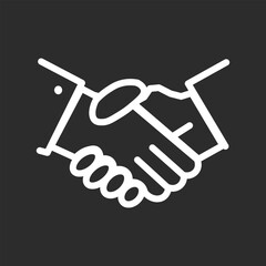Robot Handshake Icon in black and white background – Human and AI Collaboration color icon, vector illustration