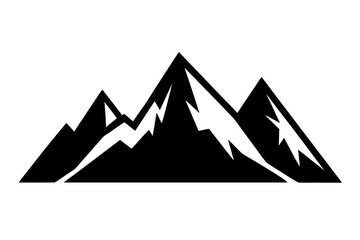 Mountain Peaks, Black and White Minimalist Illustration