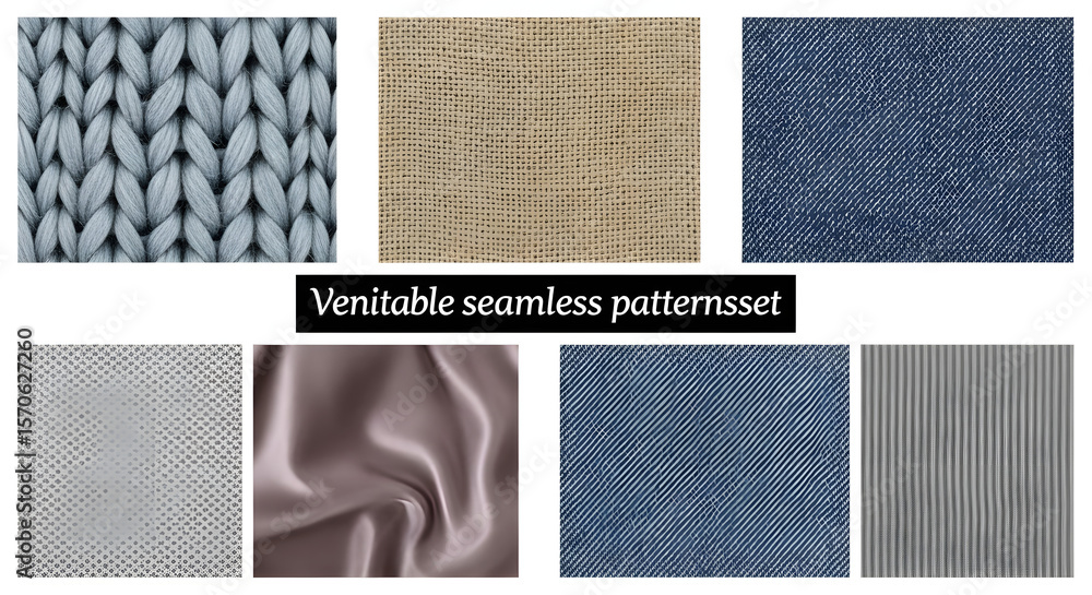 Poster seamless pattern collection: a collection of fabric textures designed with meticulous attention to d