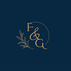 FG Initial Wedding Monogram Logo with Minimalistic Style
