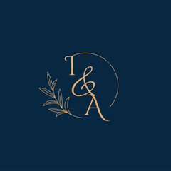 IA Initial Wedding Monogram Logo with Minimalistic Style
