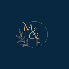 ME Initial Wedding Monogram Logo with Minimalistic Style