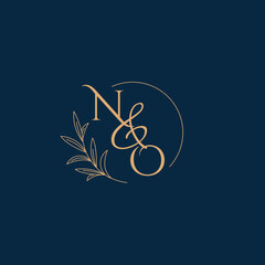 NO Initial Wedding Monogram Logo with Minimalistic Style