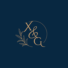 XG Initial Wedding Monogram Logo with Minimalistic Style