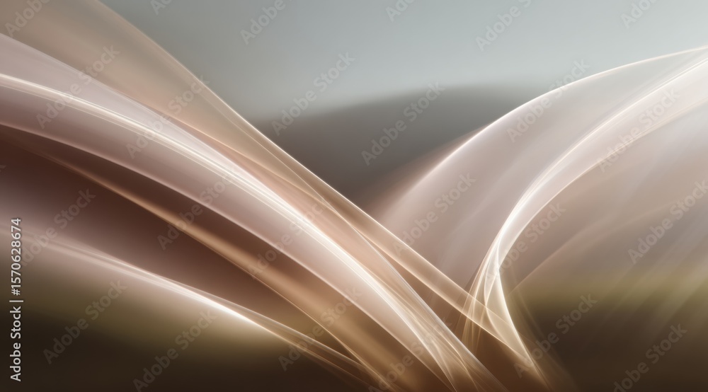 Aufkleber abstract flowing shapes in soft colors create a serene and minimalistic visual experience.