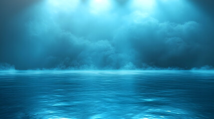 blue background, abstract wall studio room, can be used to present your product