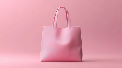 Pink tote bag on a pink background