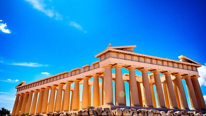 Ancient Parthenon Temple on the Acropolis Hill