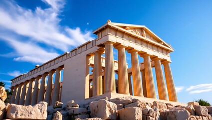 Ancient Parthenon Temple on the Acropolis Hill