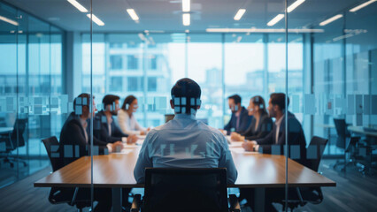 Business Meeting Team Collaboration and Strategy Session in Modern Office