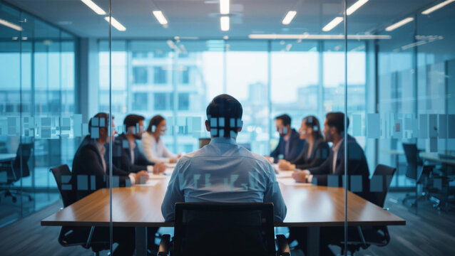 Business Meeting Team Collaboration and Strategy Session in Modern Office