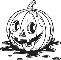 Hand Drawn Halloween Pumpkin SVG Black and White Mega Bundle Spooky Illustration Clipart Set Vector Cut file for Cricut Digital Download PNG