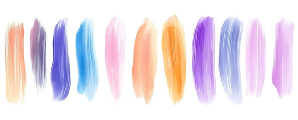 Obraz premium Watercolor blue brush stroke vector on a white