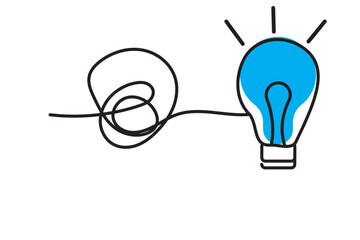 Continuous one line drawing of light bulb energy concept vector illustration