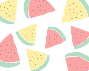 赤と黄色　すいか背景