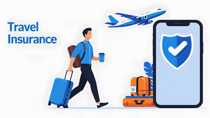 Man and businessman standing with luggage at the airport