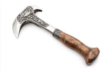 Old rusty hammer isolated on white background with metal tools and equipment