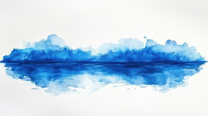 Blue Water Reflection Forms a Watercolor Horizon with Abstract Beauty