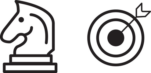 SPORTS - collection of icons, chess and darts, on white background, vector illustrator