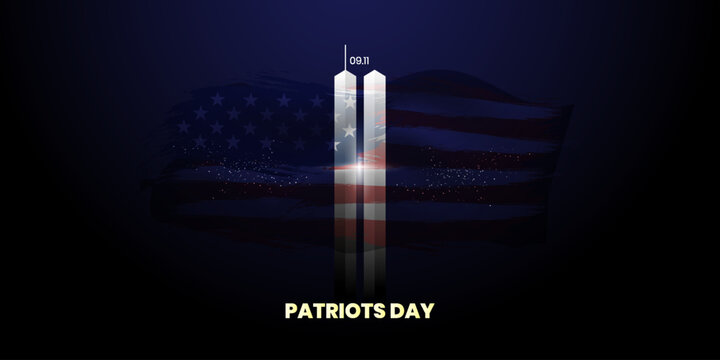 Patriot Day Background, September 11, United States flag, 911 memorial and Never Forget lettering, Vector conceptual illustration - Powered by Adobe