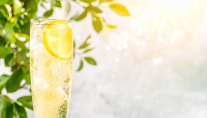 夏の清涼感　レモンソーダと陽光に包まれた爽やかなひととき