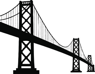 Fototapeta premium Majestic Suspension Bridge Silhouette Architectural Icon