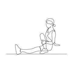 Obraz premium One continuous line drawing of Aerobics illustration. Workout refers to physical exercise or activity performed to improve fitness, strength, or overall health. Sport theme design vector concept.