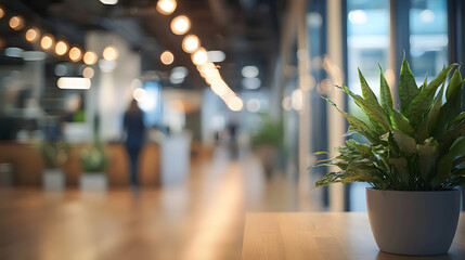 Business office with blurred people casual wear, with blurred bokeh background