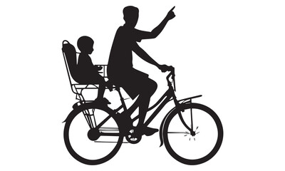 Obraz premium Bike ride with kids in silhouette