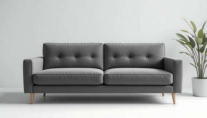 Fototapeta premium Modern interior design, sofa, furniture, couch, interior, room, leather, home, comfortable, design, 3d, seat, cushion, comfort, relax, decor, wall, style, 32K Revolution 