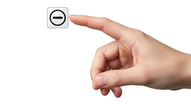 Minus Button Hand Pressing - Powered by Adobe