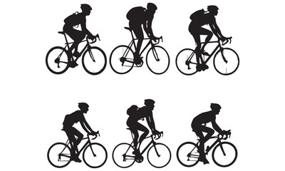 Obraz premium Bike ride with kids in silhouette