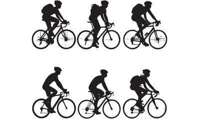 Fototapeta premium Bike ride with kids in silhouette