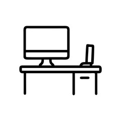 Editable Stroke Line Icons – Office Workspace, Corporate Tools, and Business Equipment Vector Set