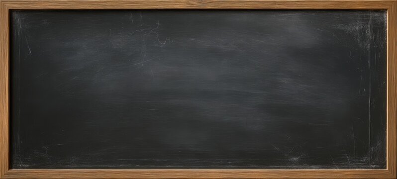 The rustic blackboard with a wooden frame ready for creative expression.