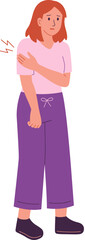 Woman Experiencing Shoulder Pain Illustration