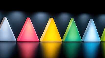 Colorful Illuminated Triangles in Retro Sunset Palette