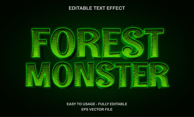 Forest monster text effect with bold scary green lettering perfect for fantasy jungle and horror projects